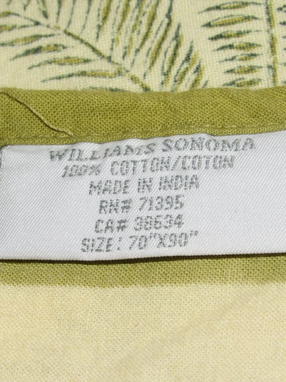 Vintage Williams Sonoma Tablecloth 70 x 90